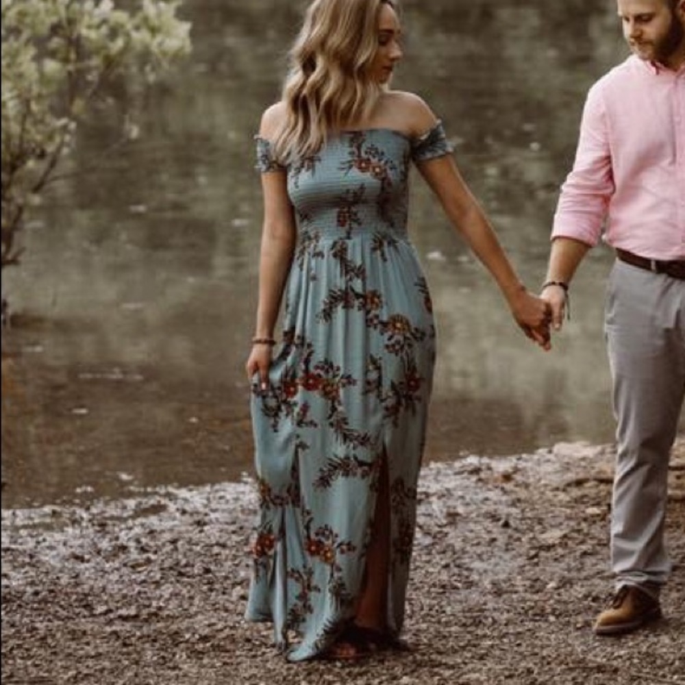 Altar’d State blue floral maxi dress